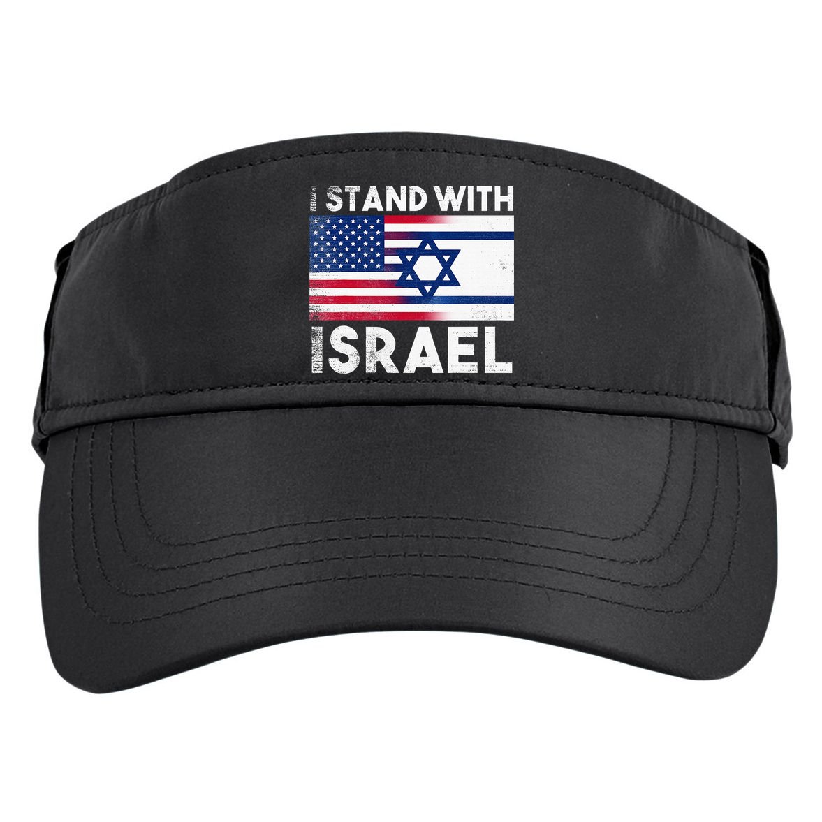 I Stand With Israel Pray For Israel US and Israel Flag Adult Drive Performance Visor