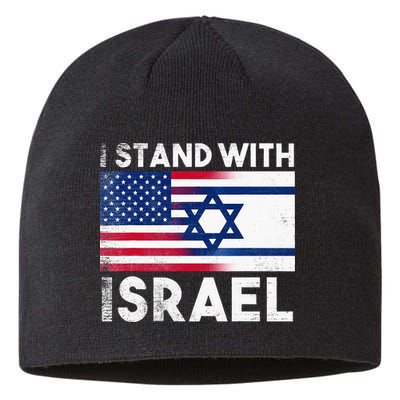 I Stand With Israel Pray For Israel US and Israel Flag Sustainable Beanie