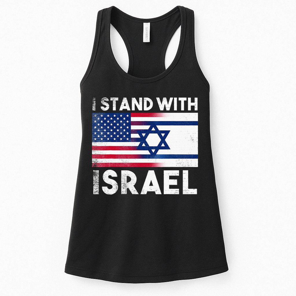 I Stand With Israel Pray For Israel US and Israel Flag Womens Tank Top