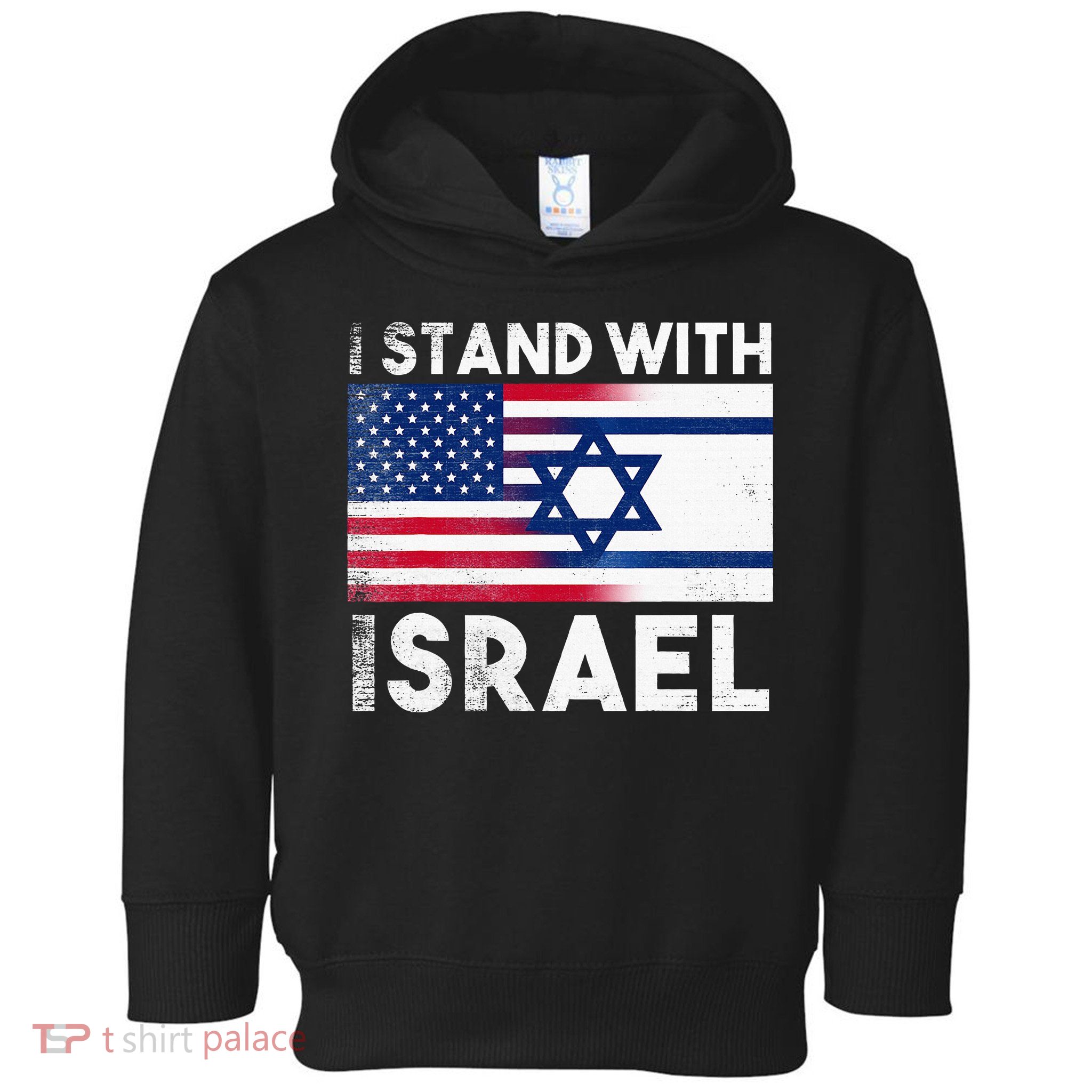 I Stand With Israel Pray For Israel US and Israel Flag Toddler Hoodie