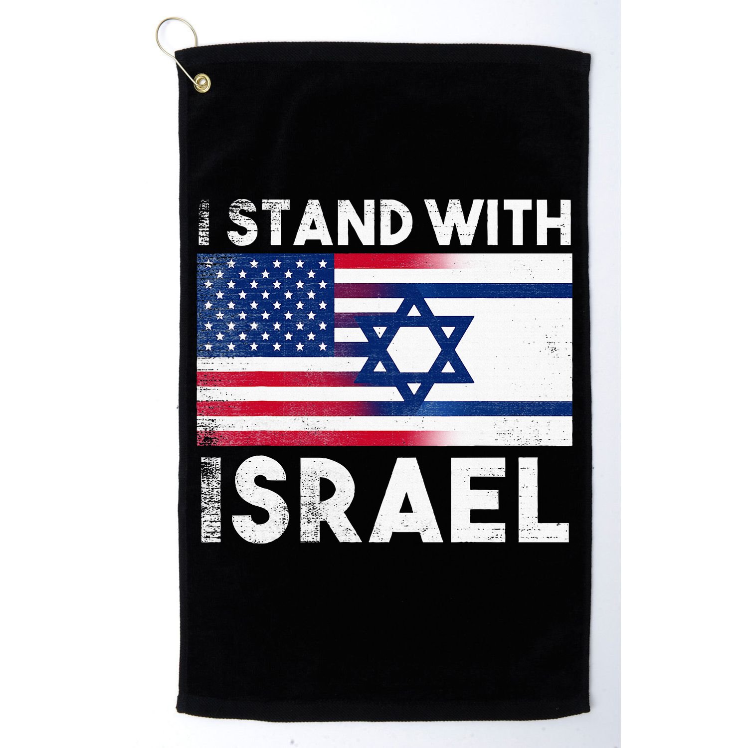 I Stand With Israel Pray For Israel US and Israel Flag Golf Towel