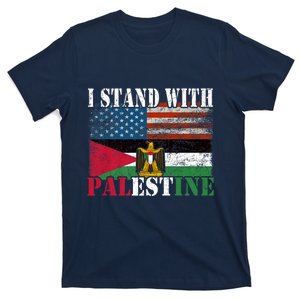 I Stand With Palestine Us Flag Palestinians Flag T-Shirt