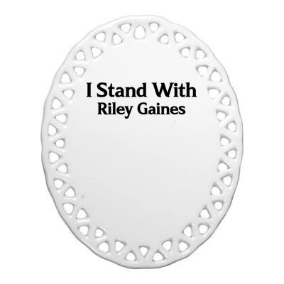 I Stand With Riley Gaines Ceramic Oval Ornament