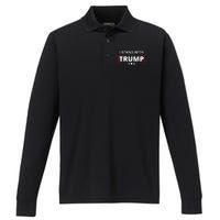 I Stand With Trump Performance Long Sleeve Polo