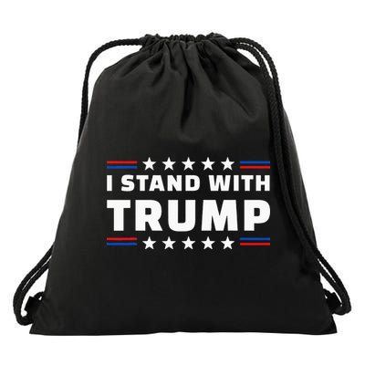 i stand with trump Drawstring Bag