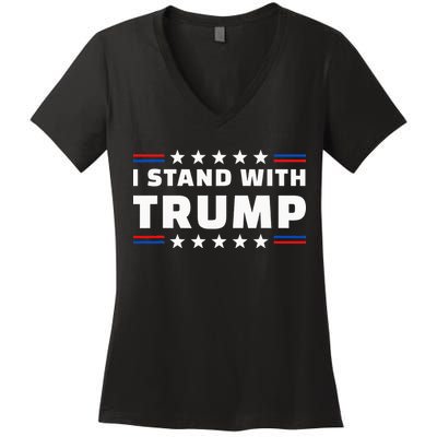 i stand with trump Women's V-Neck T-Shirt
