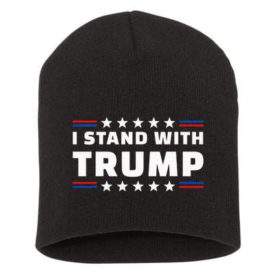 i stand with trump Short Acrylic Beanie