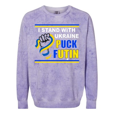 I Stand With Ukraine Puck Futin (Putin) Colorblast Crewneck Sweatshirt