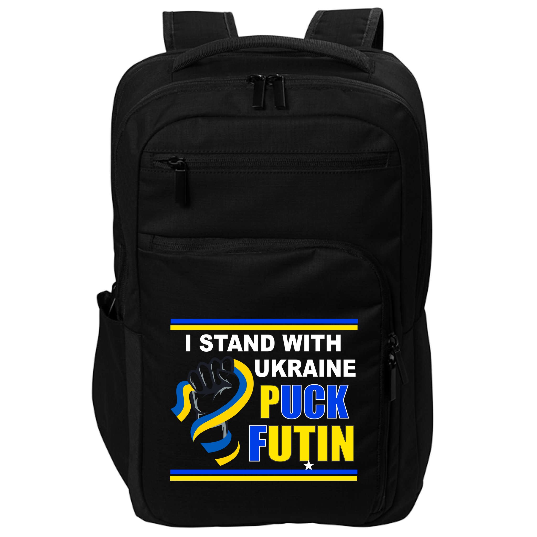I Stand With Ukraine Puck Futin (Putin) Impact Tech Backpack