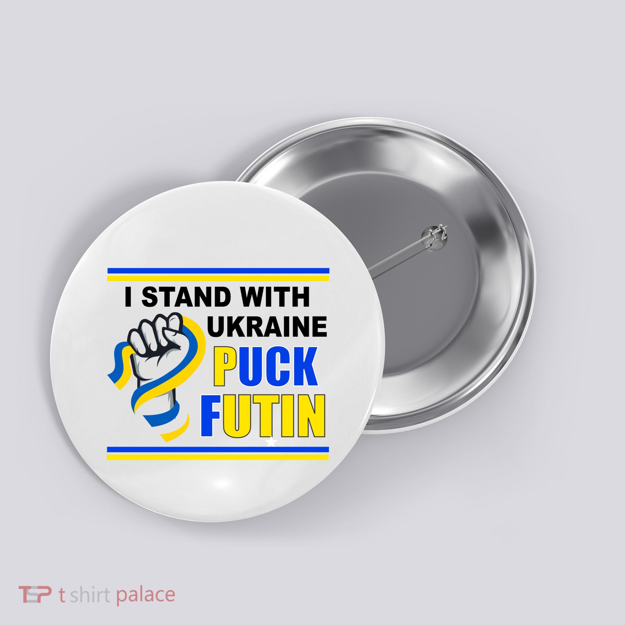 I Stand With Ukraine Puck Futin (Putin) Button