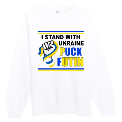 I Stand With Ukraine Puck Futin (Putin) Premium Crewneck Sweatshirt