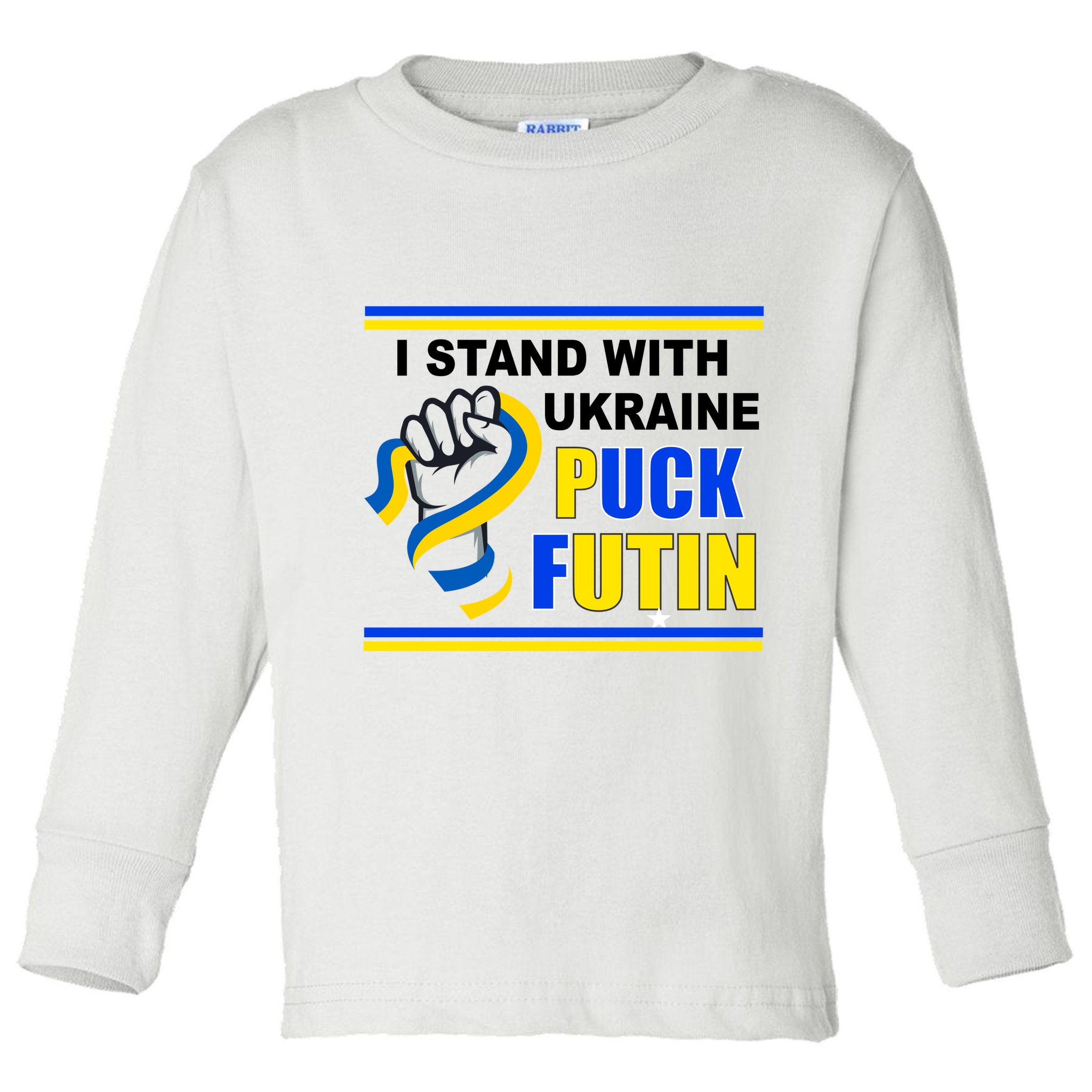 I Stand With Ukraine Puck Futin (Putin) Toddler Long Sleeve Shirt