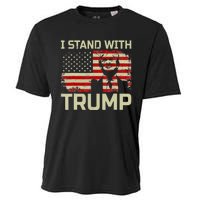 I Stand With Trump American Flag Woman USA Vintage Cooling Performance Crew T-Shirt