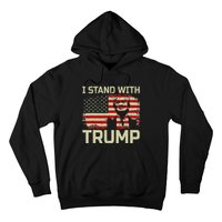 I Stand With Trump American Flag Woman USA Vintage Hoodie