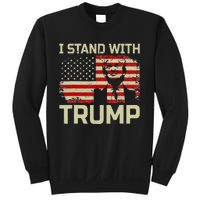 I Stand With Trump American Flag Woman USA Vintage Sweatshirt