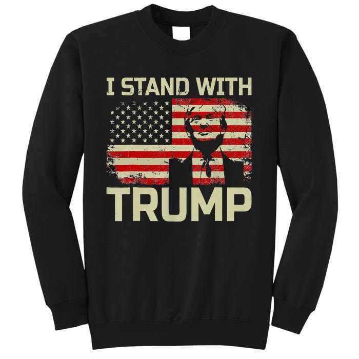 I Stand With Trump American Flag Woman USA Vintage Sweatshirt