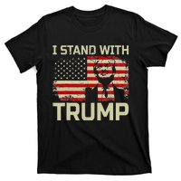 I Stand With Trump American Flag Woman USA Vintage T-Shirt