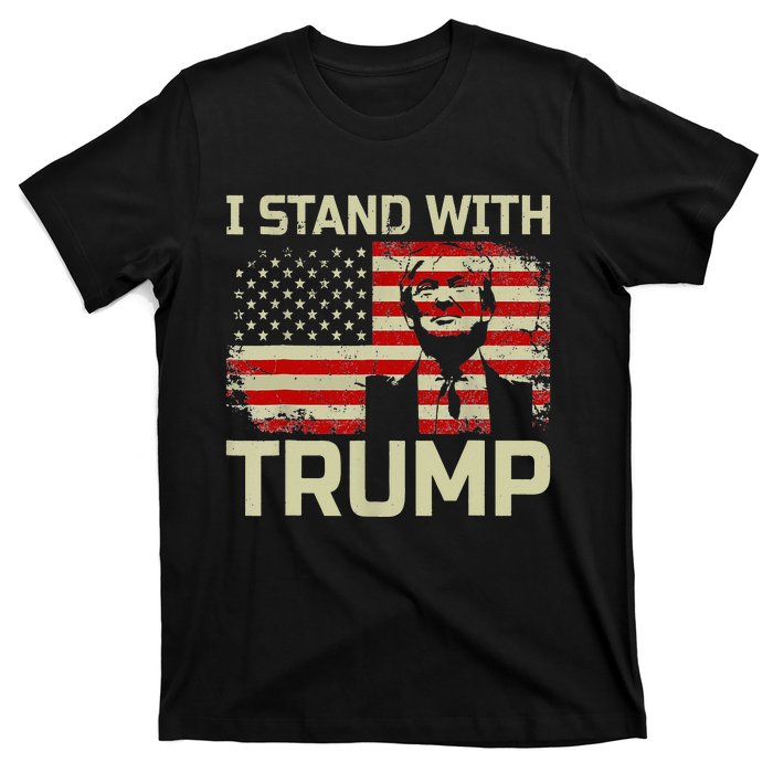 I Stand With Trump American Flag Woman USA Vintage T-Shirt