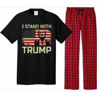 I Stand With Trump American Flag Woman USA Vintage Pajama Set