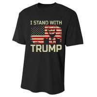 I Stand With Trump American Flag Woman USA Vintage Performance Sprint T-Shirt