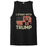 I Stand With Trump American Flag Woman USA Vintage PosiCharge Competitor Tank