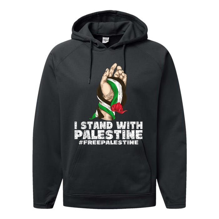 I Stand With Palestine For Their Freedom Free Palestine Performance Fleece Hoodie