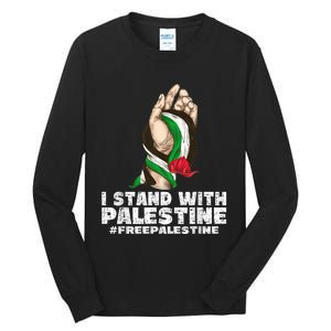 I Stand With Palestine For Their Freedom Free Palestine Tall Long Sleeve T-Shirt