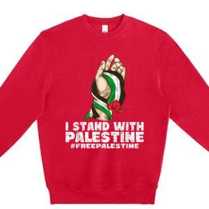 I Stand With Palestine For Their Freedom Free Palestine Premium Crewneck Sweatshirt