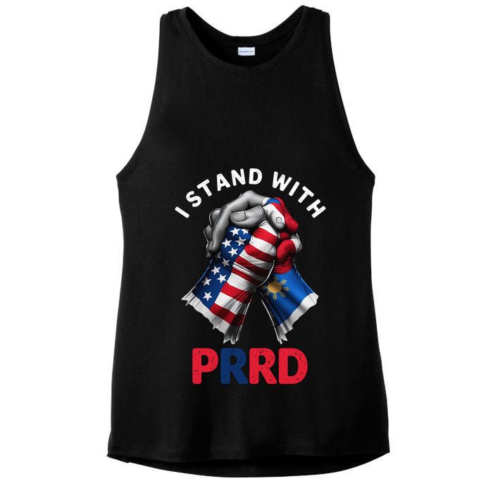 I Stand With PRRD Digong Duterte Philippine DU30 Ladies PosiCharge Tri-Blend Wicking Tank