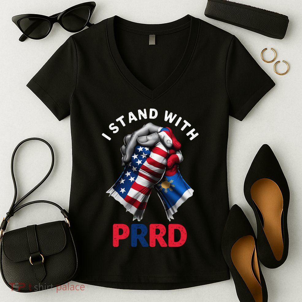 I Stand With PRRD Digong Duterte Philippine DU30 Women's V-Neck T-Shirt