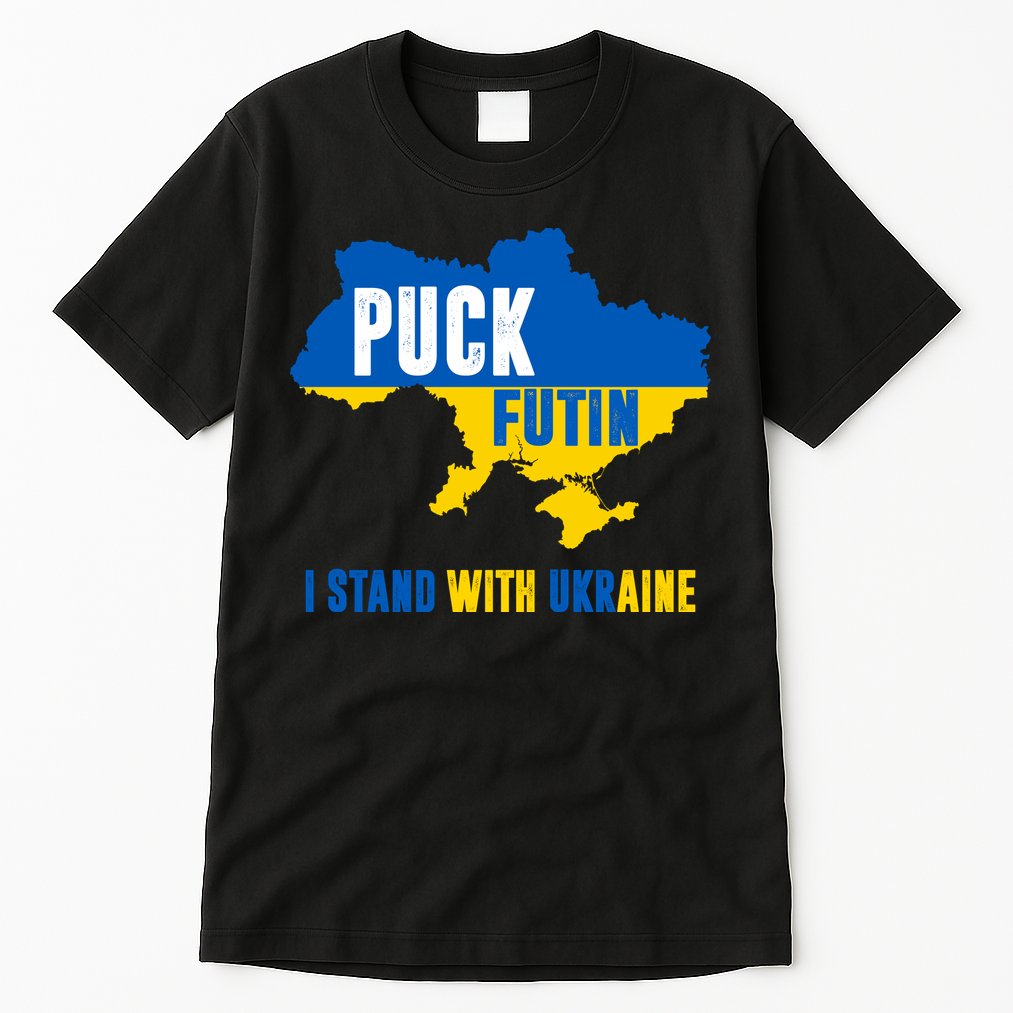 I Stand With Ukraine Puck Futin Tall T-Shirt