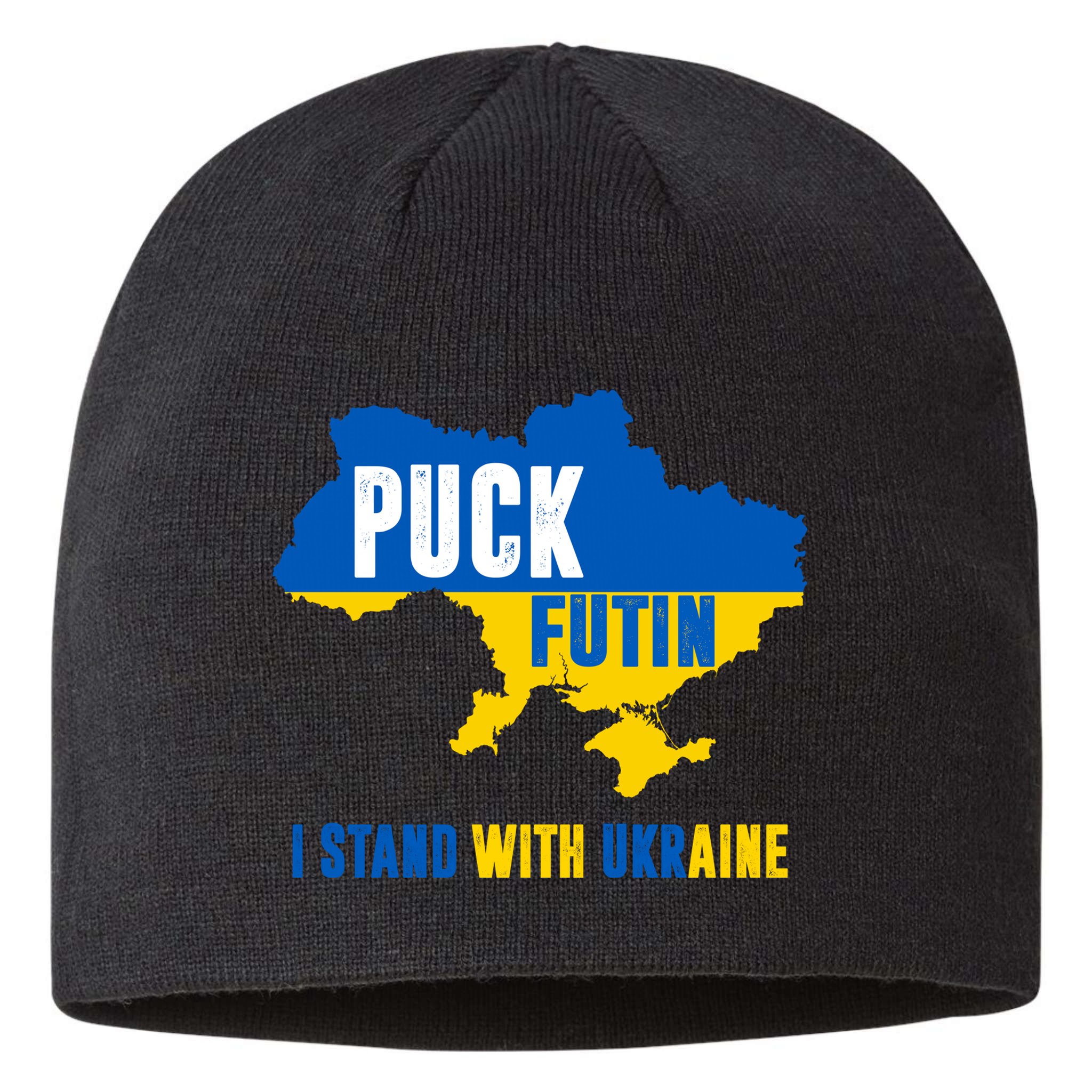 I Stand With Ukraine Puck Futin Sustainable Beanie