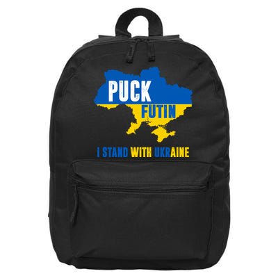 I Stand With Ukraine Puck Futin 16 in Basic Backpack