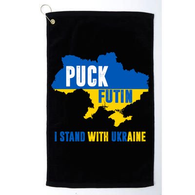 I Stand With Ukraine Puck Futin Golf Towel