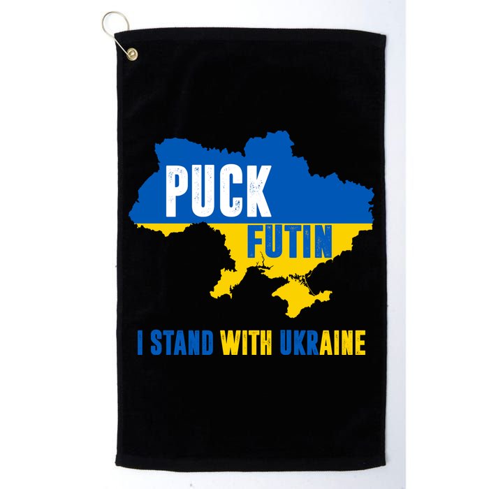 I Stand With Ukraine Puck Futin Golf Towel