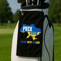I Stand With Ukraine Puck Futin Golf Towel