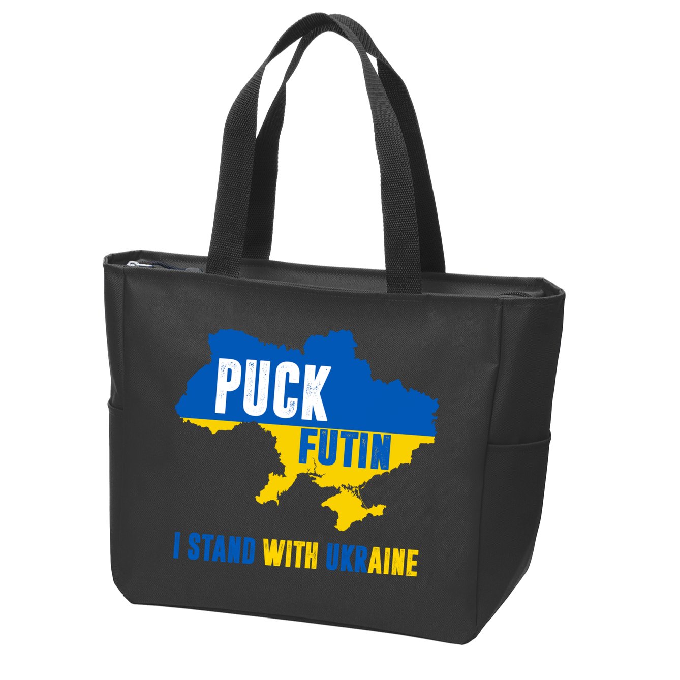 I Stand With Ukraine Puck Futin Zip Tote Bag
