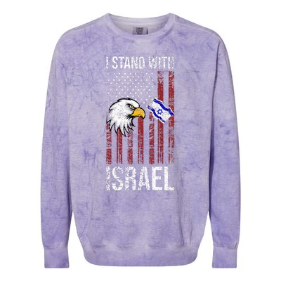 I Stand With Israel Eagle Flag Design Colorblast Crewneck Sweatshirt