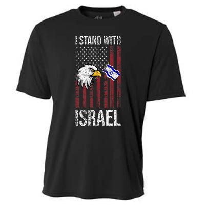 I Stand With Israel Eagle Flag Design Cooling Performance Crew T-Shirt