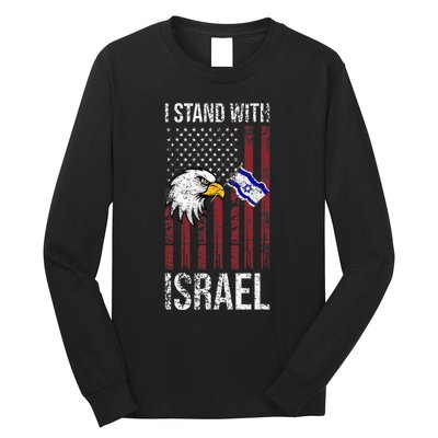 I Stand With Israel Eagle Flag Design Long Sleeve Shirt