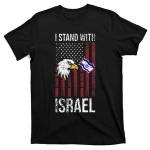 I Stand With Israel Eagle Flag Design T-Shirt