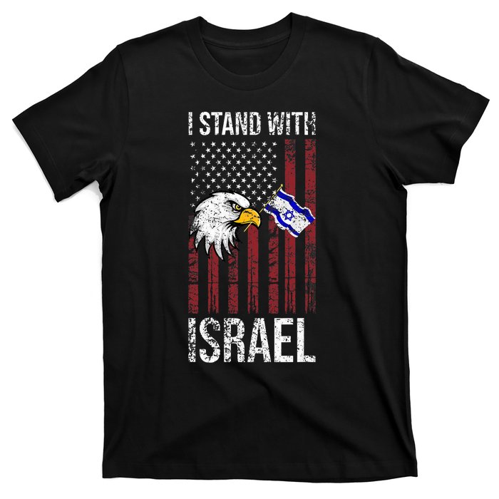 I Stand With Israel Eagle Flag Design T-Shirt