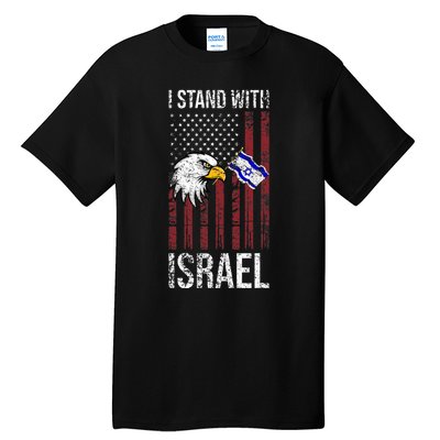 I Stand With Israel Eagle Flag Design Tall T-Shirt