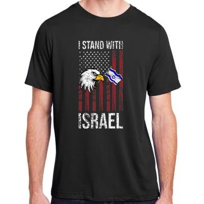 I Stand With Israel Eagle Flag Design Adult ChromaSoft Performance T-Shirt