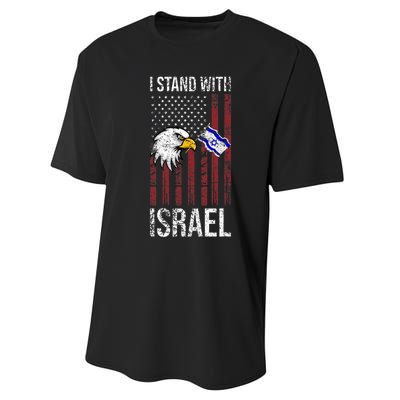 I Stand With Israel Eagle Flag Design Performance Sprint T-Shirt