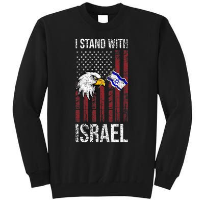 I Stand With Israel Eagle Flag Design Tall Sweatshirt