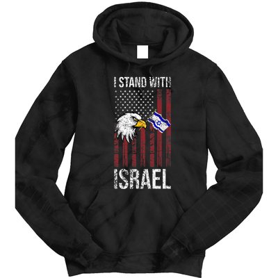 I Stand With Israel Eagle Flag Design Tie Dye Hoodie