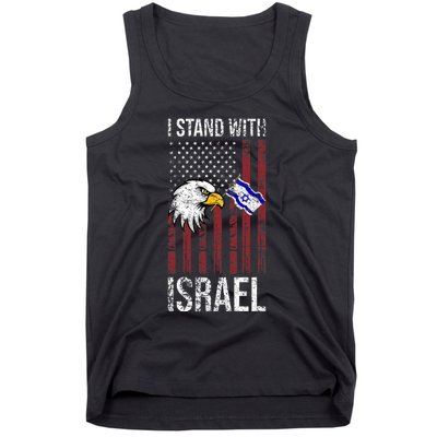 I Stand With Israel Eagle Flag Design Tank Top