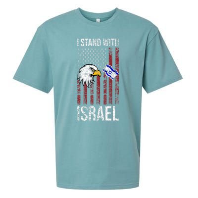 I Stand With Israel Eagle Flag Design Sueded Cloud Jersey T-Shirt