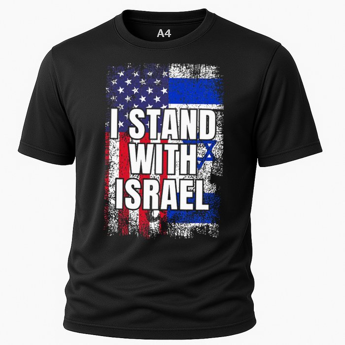 I Stand With Israel USA Israeli Flag Cooling Performance Crew T-Shirt